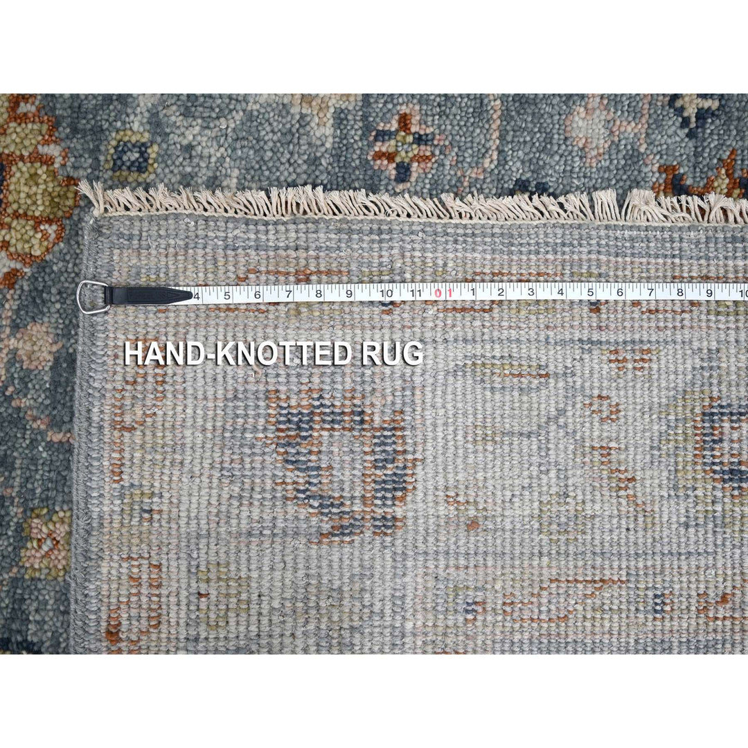 6'0" x 8'11" New Hand Knotted Grey Wool Rectangle Oriental Rug - MOA10284965