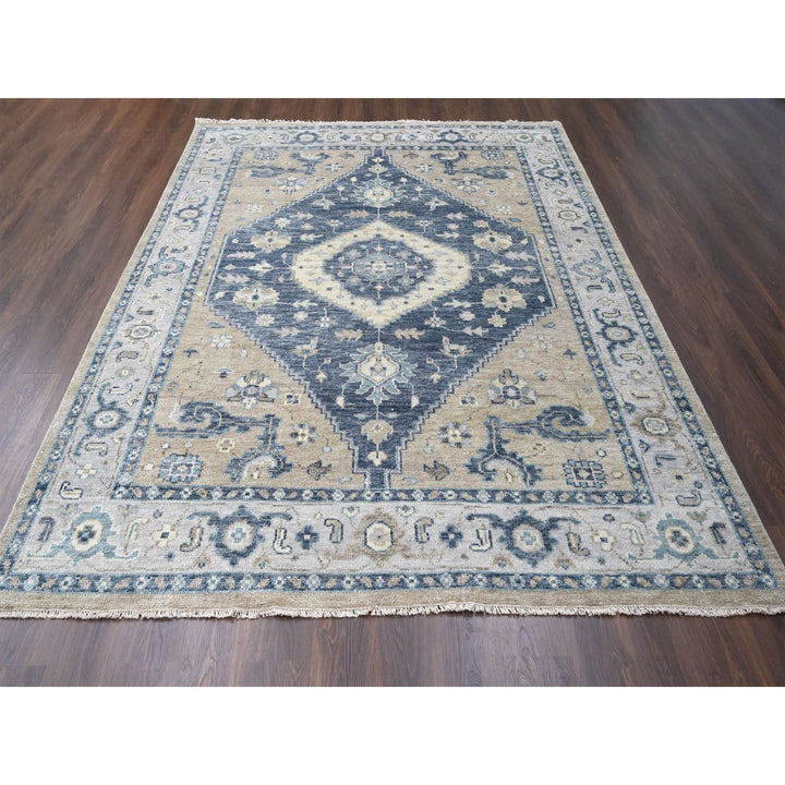 9'3" x 12'3" New Hand Knotted Grey Wool Rectangle Oriental Rug - MOA10284969