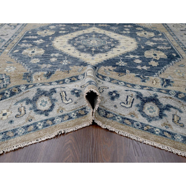 9'3" x 12'3" New Hand Knotted Grey Wool Rectangle Oriental Rug - MOA10284969