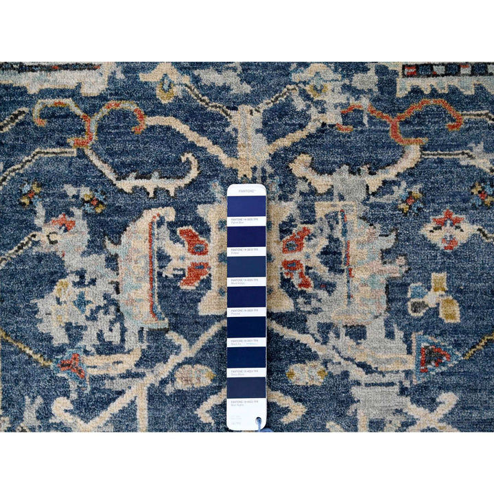 7'11" x 9'9" New Hand Knotted Blue Wool Rectangle Oriental Rug - MOA10284971