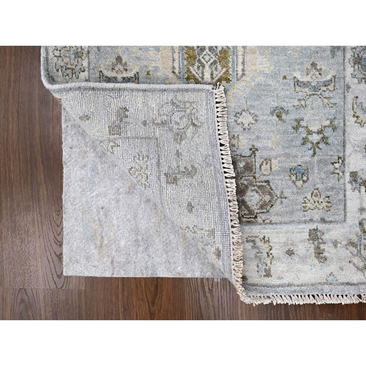 2'7" x 27'9" New Hand Knotted Grey Wool Runner Oriental Rug - MOA10284981