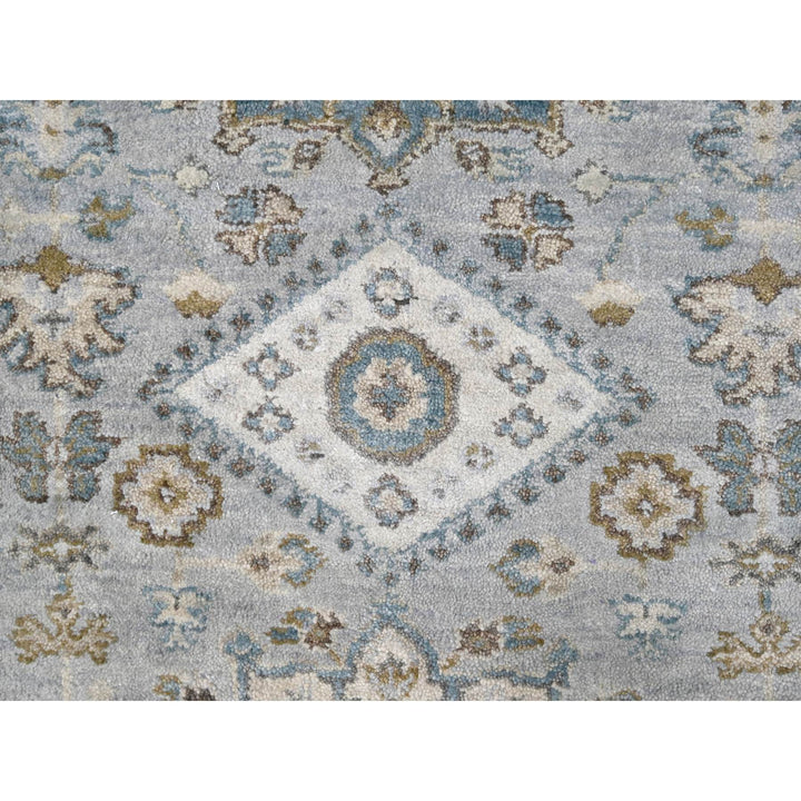 2'7" x 27'9" New Hand Knotted Grey Wool Runner Oriental Rug - MOA10284981