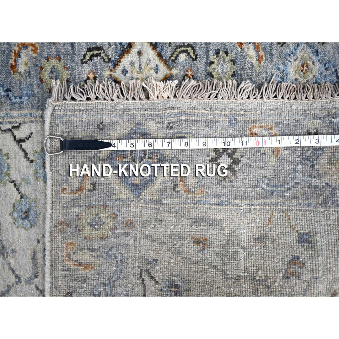 2'6" x 30'4" New Hand Knotted Grey Wool Runner Oriental Rug - MOA10284983