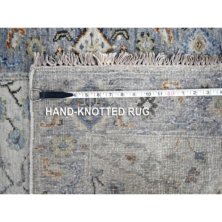 2'6" x 30'4" New Hand Knotted Grey Wool Runner Oriental Rug - MOA10284983