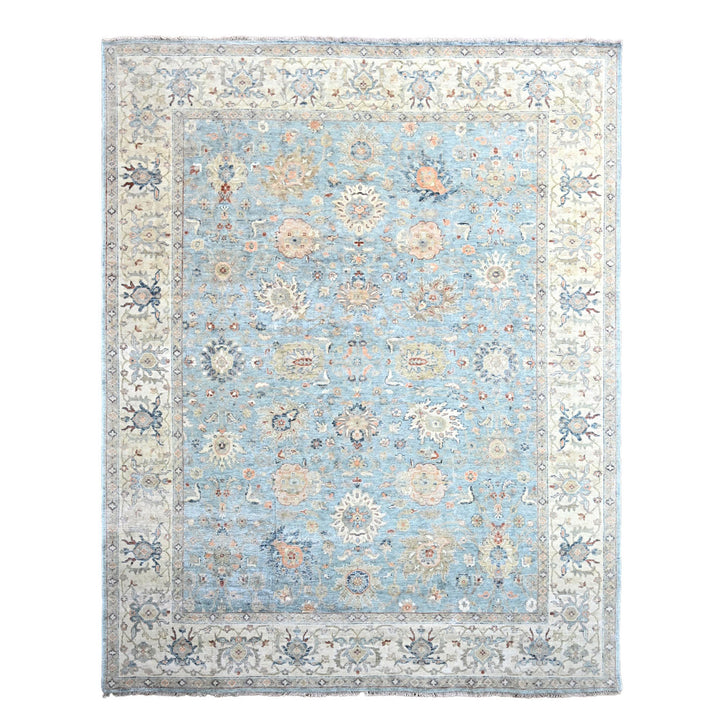 8'11" x 11'7" New Hand Knotted Blue Cotton Rectangle Oriental Rug - MOA10284993