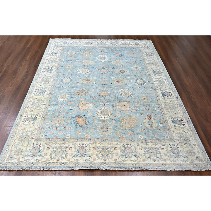 8'11" x 11'7" New Hand Knotted Blue Cotton Rectangle Oriental Rug - MOA10284993