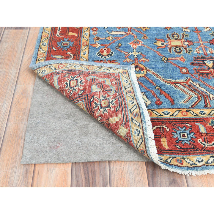 4'0" x 5'8" New Hand Knotted Blue Wool Rectangle Oriental Rug - MOA10285006