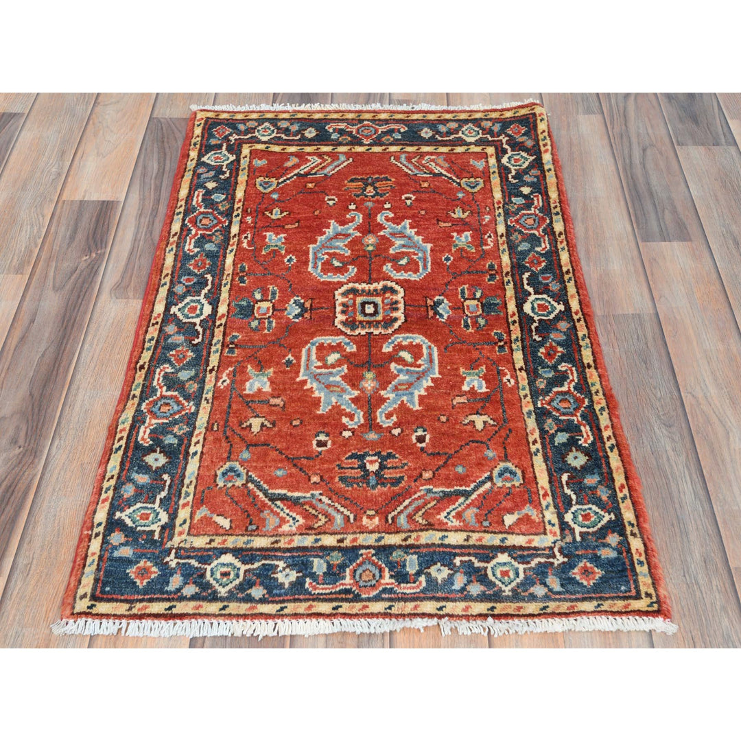 2'0" x 2'10" New Hand Knotted Red Cotton Rectangle Oriental Rug - MOA10285009