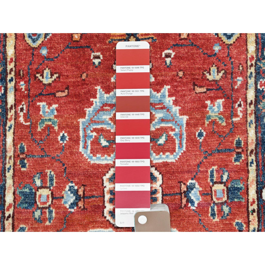 2'0" x 2'10" New Hand Knotted Red Cotton Rectangle Oriental Rug - MOA10285009