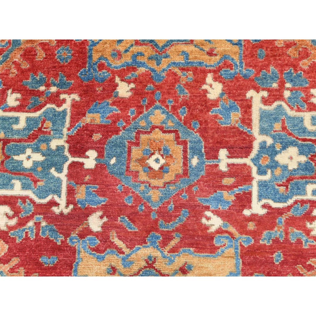 6'2" x 8'9" New Hand Knotted Red Wool Rectangle Oriental Rug - MOA10285021