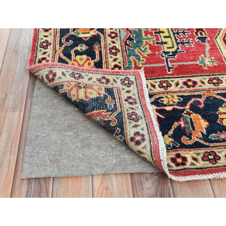 6'1" x 9'2" New Hand Knotted Red Wool Rectangle Oriental Rug - MOA10285023