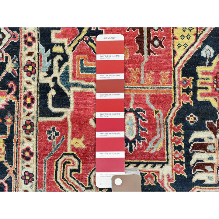 6'1" x 9'2" New Hand Knotted Red Wool Rectangle Oriental Rug - MOA10285023