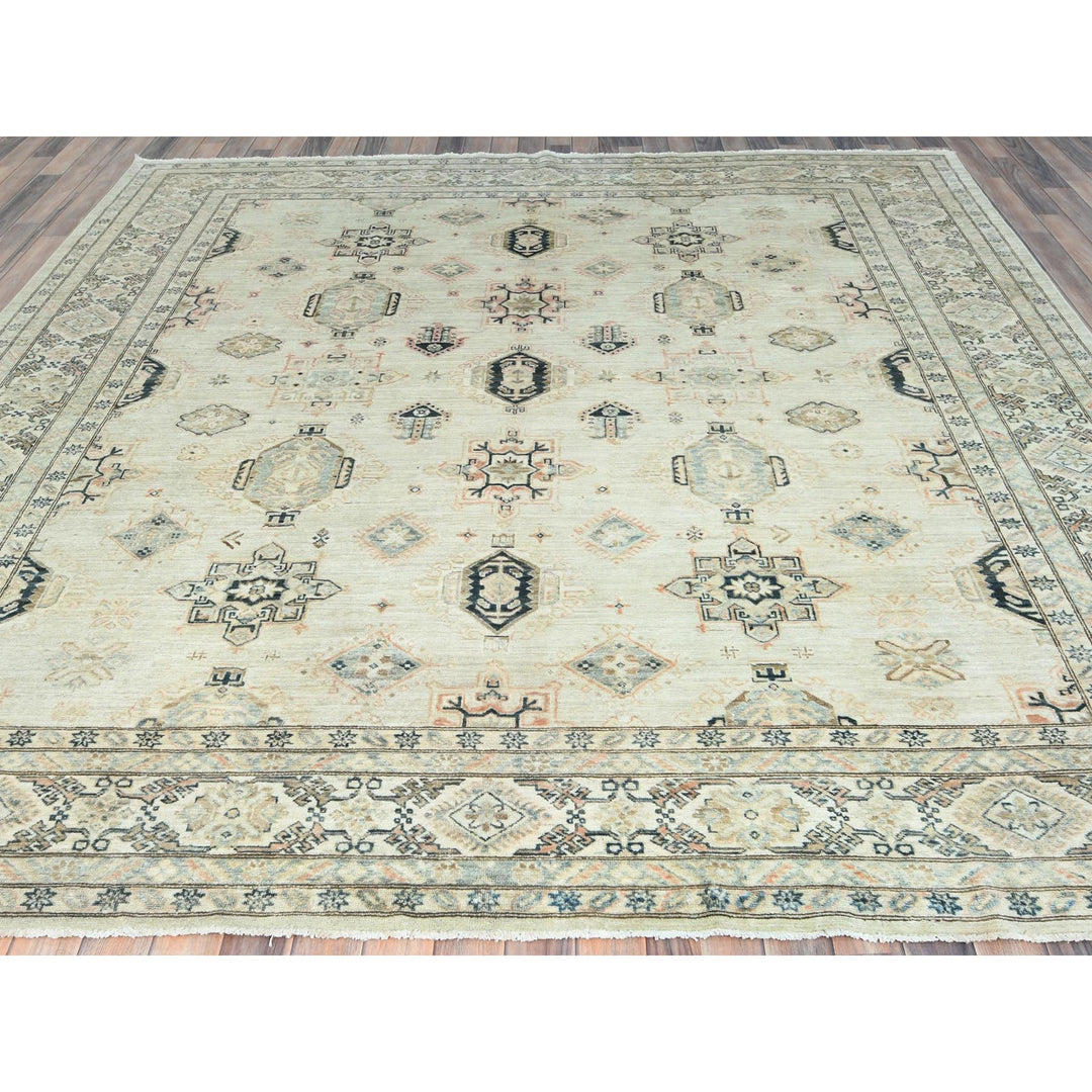 9'5" x 9'8" New Hand Knotted Grey Wool Square Oriental Rug - MOA10285028