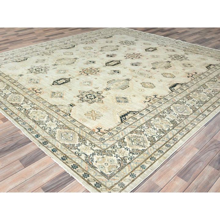 9'5" x 9'8" New Hand Knotted Grey Wool Square Oriental Rug - MOA10285028