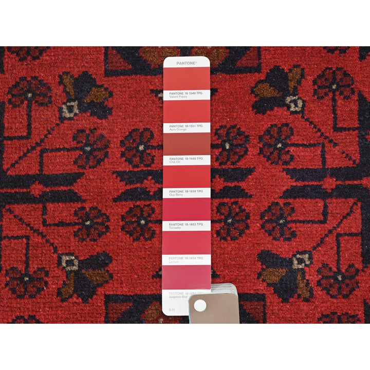 4'1" x 6'3" New Hand Knotted Red Wool Rectangle Oriental Rug - MOA10285110