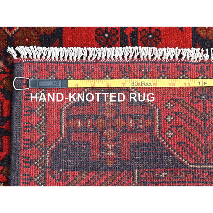 4'1" x 6'3" New Hand Knotted Red Wool Rectangle Oriental Rug - MOA10285110