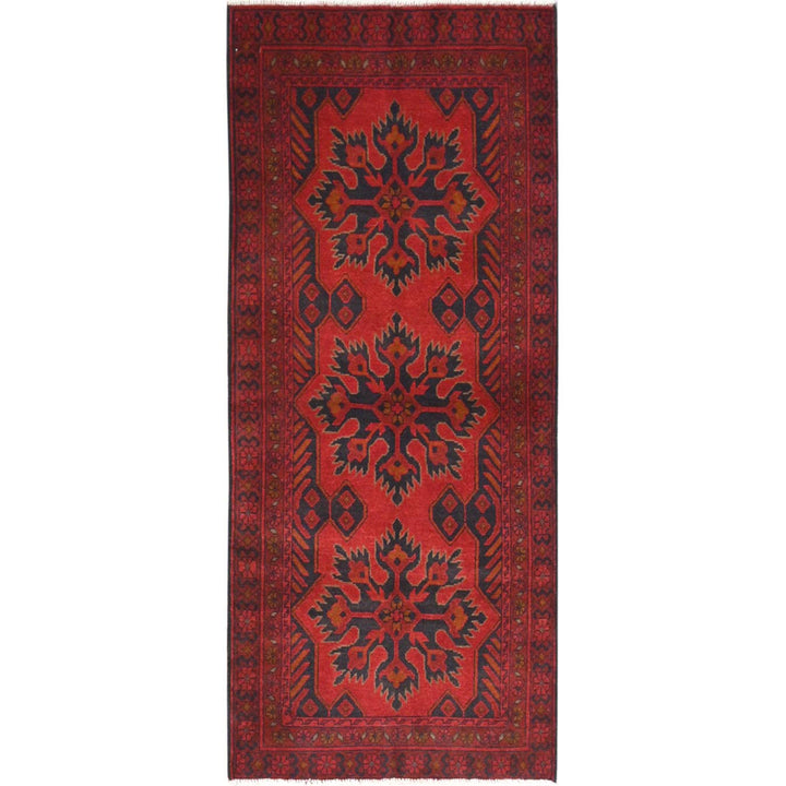 2'8" x 6'4" New Hand Knotted Red Wool Runner Oriental Rug - MOA10285123