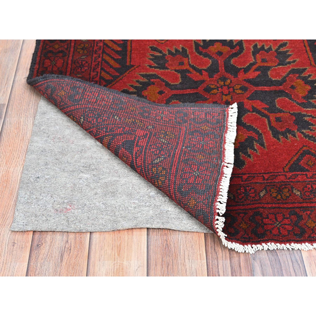 2'8" x 6'4" New Hand Knotted Red Wool Runner Oriental Rug - MOA10285123