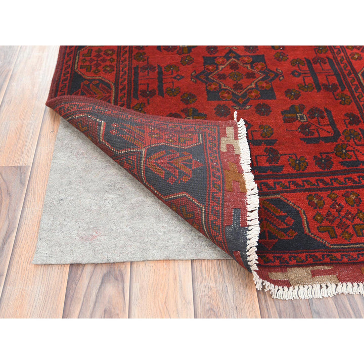 2'8" x 15'5" New Hand Knotted Red Wool Runner Oriental Rug - MOA10285135