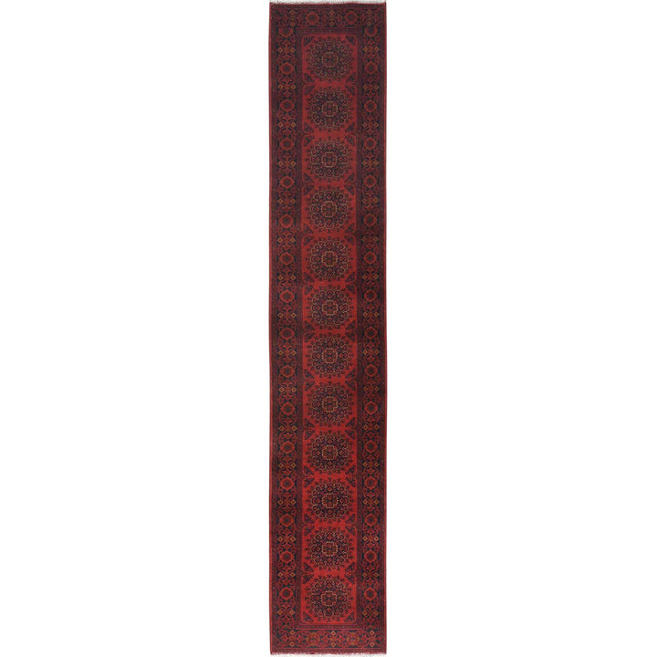 2'8" x 15'5" New Hand Knotted Red Wool Runner Oriental Rug - MOA10285139