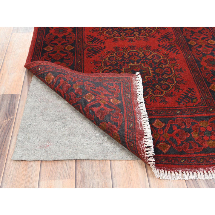 2'8" x 15'5" New Hand Knotted Red Wool Runner Oriental Rug - MOA10285139