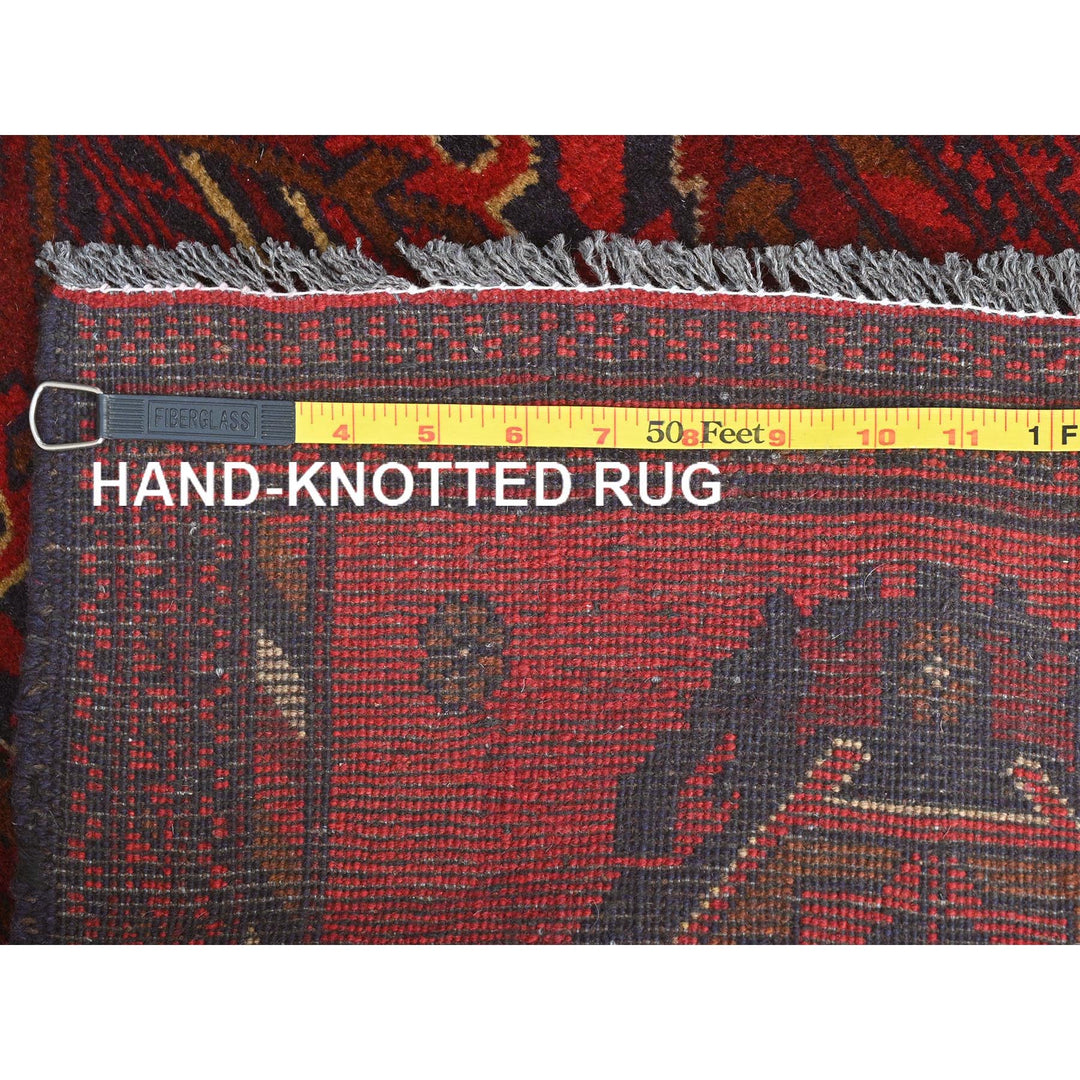 1'9" x 3'3" New Hand Knotted Red Cotton Rectangle Oriental Rug - MOA10285146