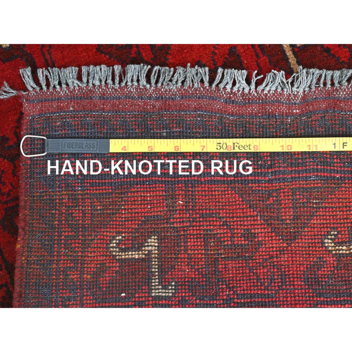 1'9" x 3'5" New Hand Knotted Red Cotton Rectangle Oriental Rug - MOA10285149