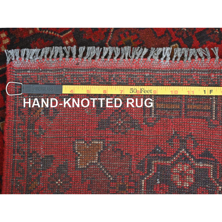 1'8" x 3'5" New Hand Knotted Red Cotton Rectangle Oriental Rug - MOA10285153