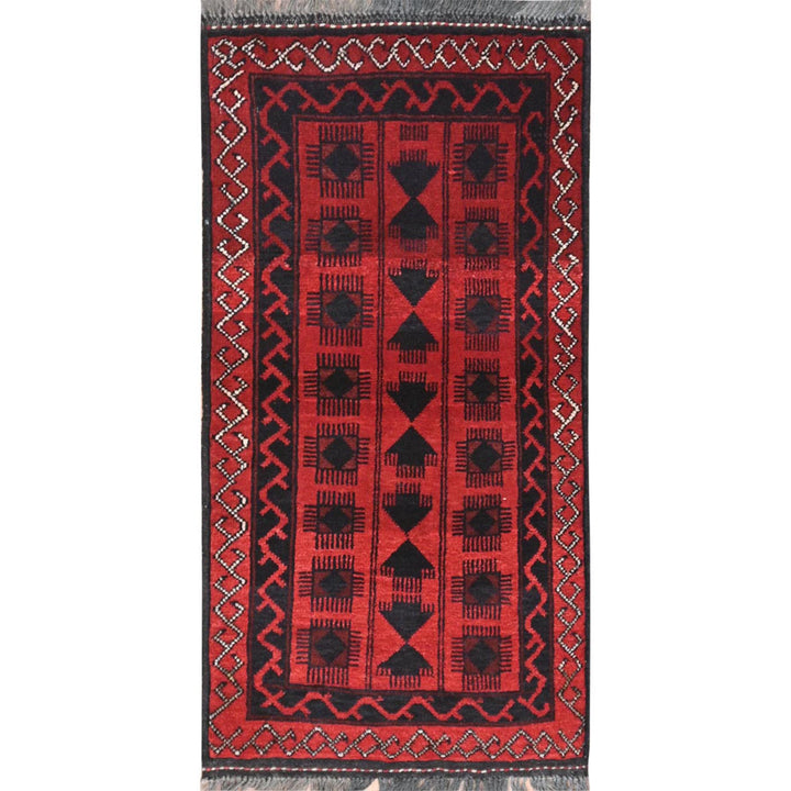 1'9" x 3'4" New Hand Knotted Red Cotton Rectangle Oriental Rug - MOA10285169