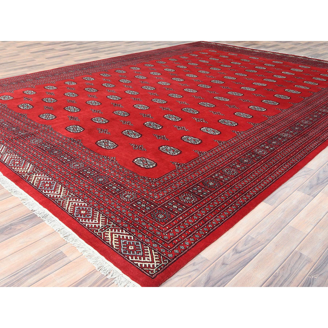 10'2" x 14'2" New Hand Knotted Red Wool Rectangle Oriental Rug - MOA10285196