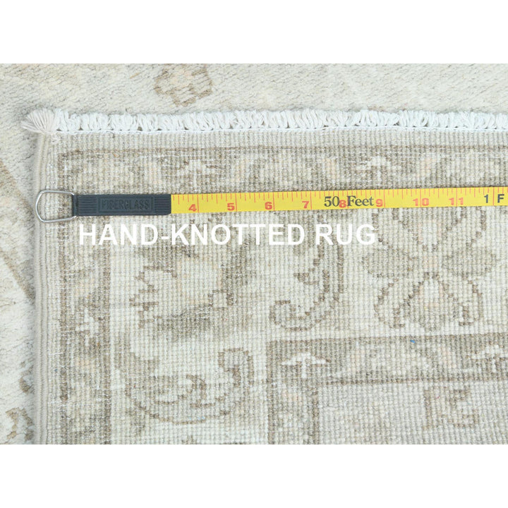 2'8" x 9'9" New Hand Knotted Ivory Wool Runner Oriental Rug - MOA10285215