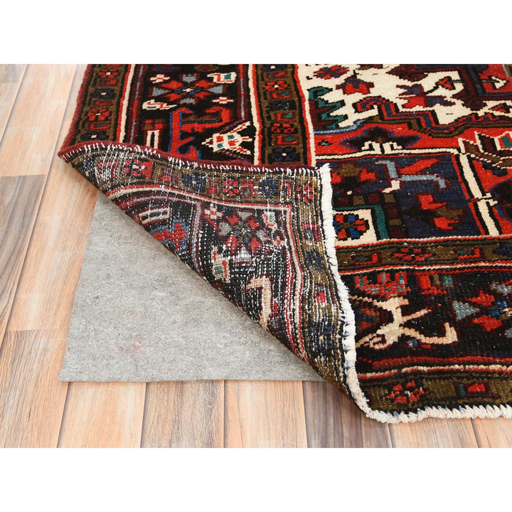 6'8" x 9'3" Vintage Hand Knotted Red Wool Rectangle Oriental Rug - MOA10285237