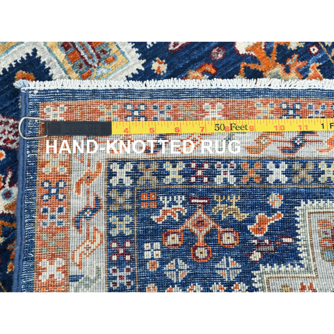 2'1" x 5'10" New Hand Knotted Blue Wool Runner Oriental Rug - MOA10285306