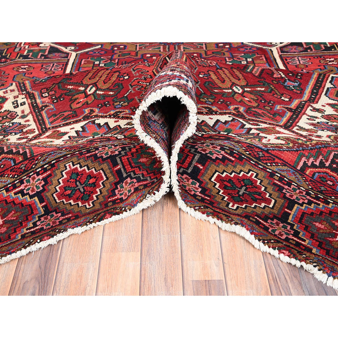10'1" x 12'9" Vintage Hand Knotted Red Wool Rectangle Oriental Rug - MOA10285382