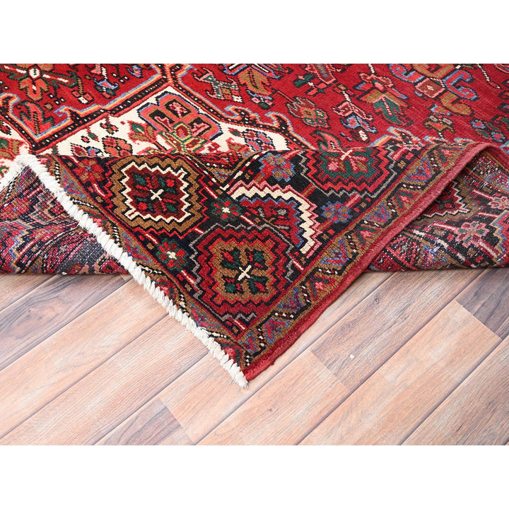 10'1" x 12'9" Vintage Hand Knotted Red Wool Rectangle Oriental Rug - MOA10285382