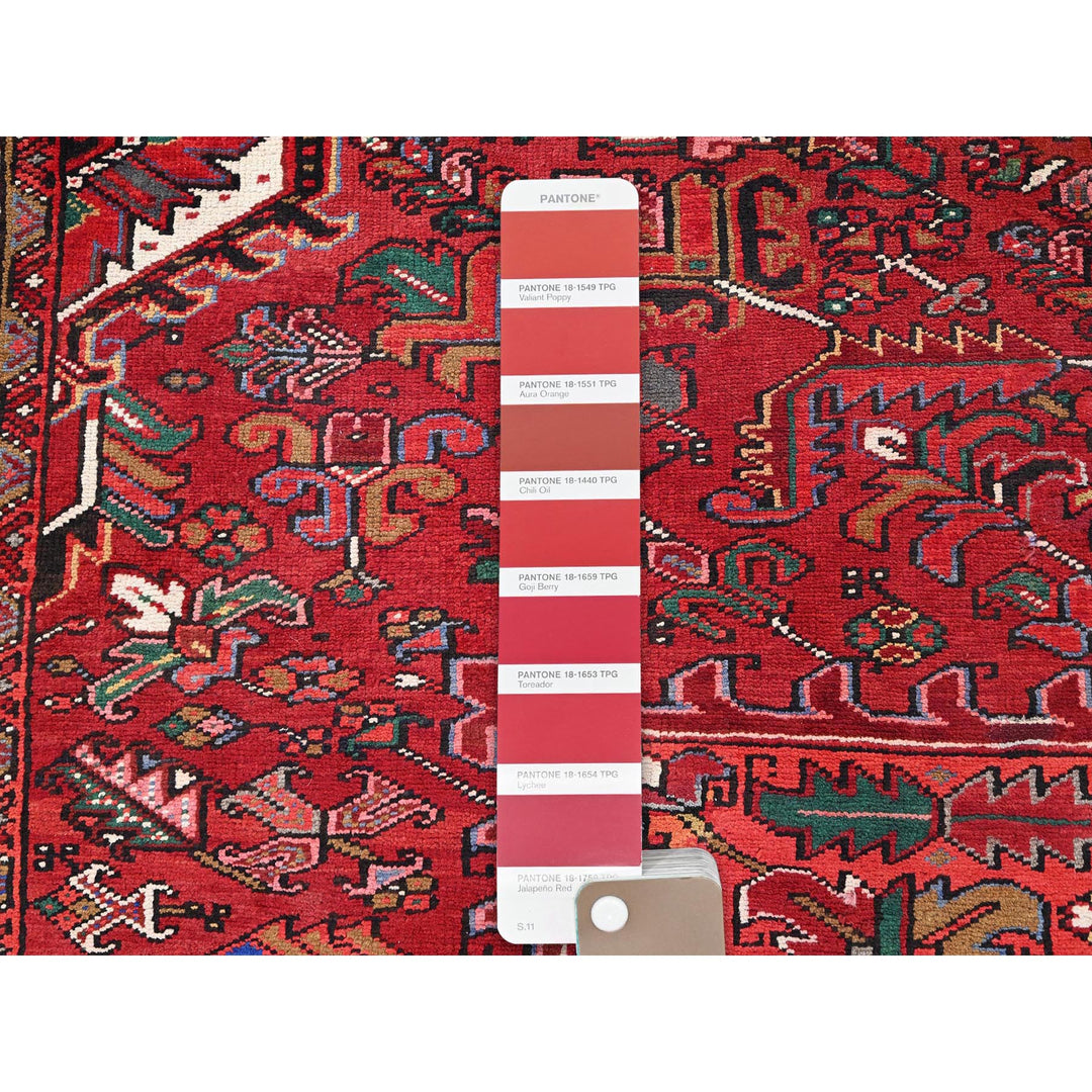 10'1" x 12'9" Vintage Hand Knotted Red Wool Rectangle Oriental Rug - MOA10285382