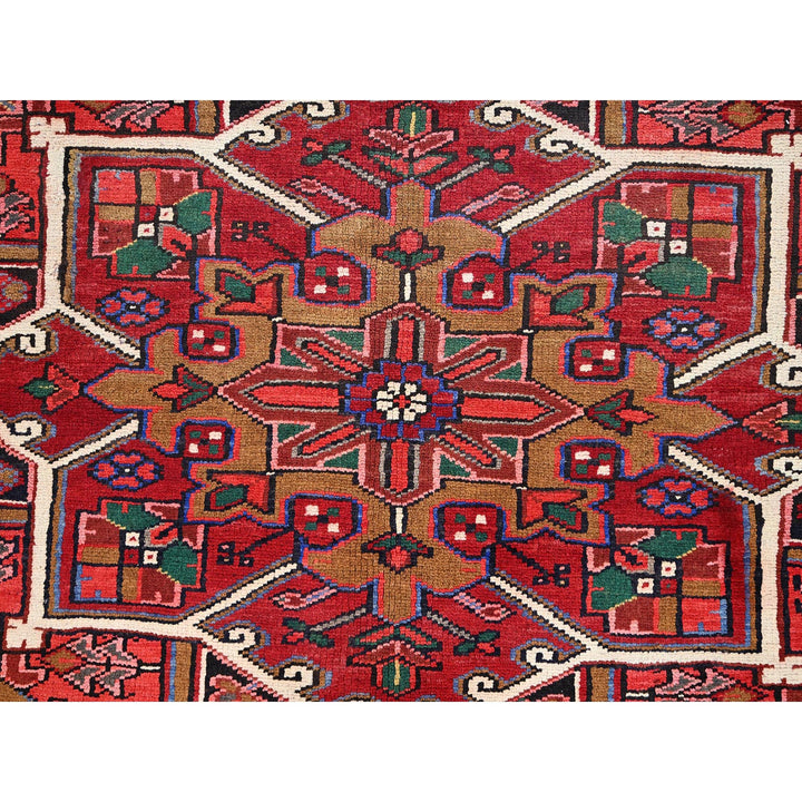 10'1" x 12'9" Vintage Hand Knotted Red Wool Rectangle Oriental Rug - MOA10285382
