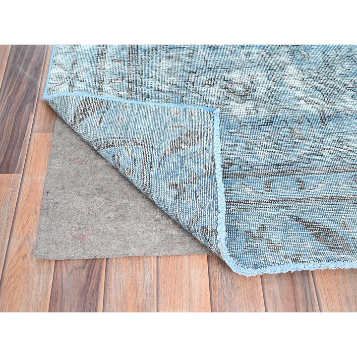 5'5" x 8'10" Vintage Hand Knotted Blue Wool Rectangle Oriental Rug - MOA10285405