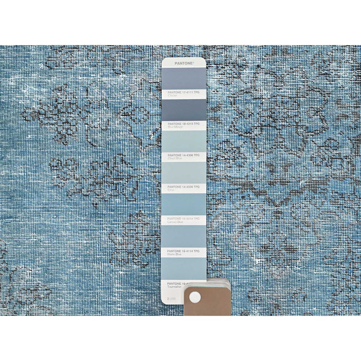 5'5" x 8'10" Vintage Hand Knotted Blue Wool Rectangle Oriental Rug - MOA10285405