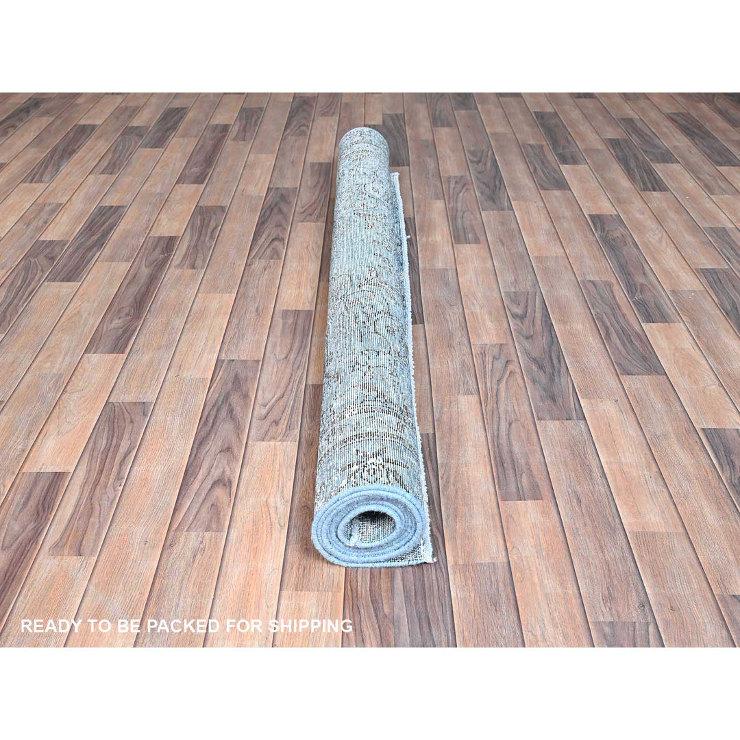 5'5" x 8'10" Vintage Hand Knotted Blue Wool Rectangle Oriental Rug - MOA10285405