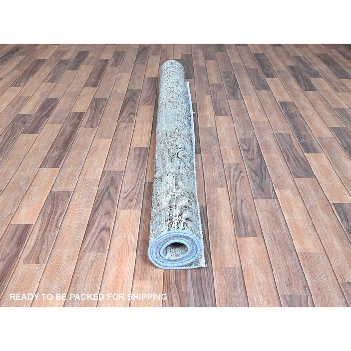 5'5" x 8'10" Vintage Hand Knotted Blue Wool Rectangle Oriental Rug - MOA10285405
