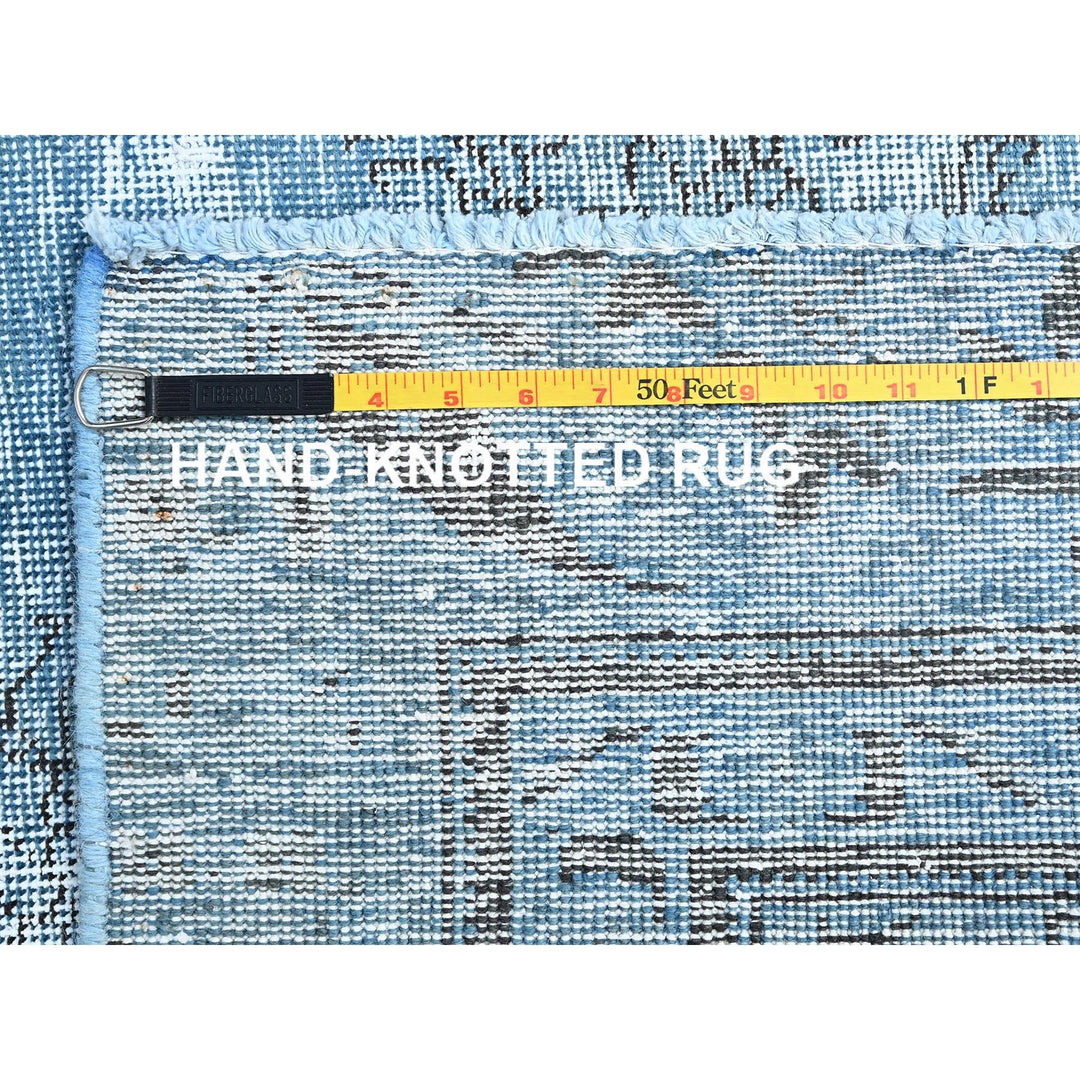 5'5" x 8'10" Vintage Hand Knotted Blue Wool Rectangle Oriental Rug - MOA10285405