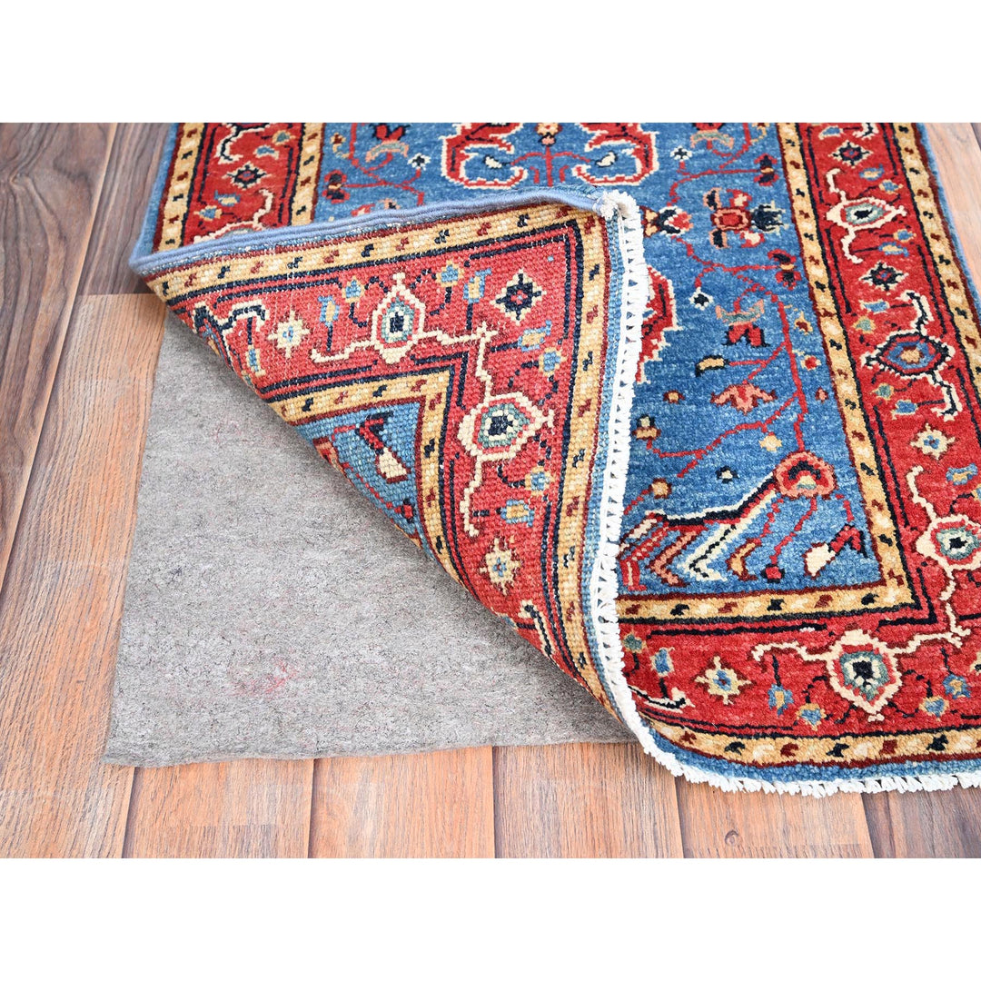 2'0" x 2'10" New Hand Knotted Blue Cotton Rectangle Oriental Rug - MOA10285475