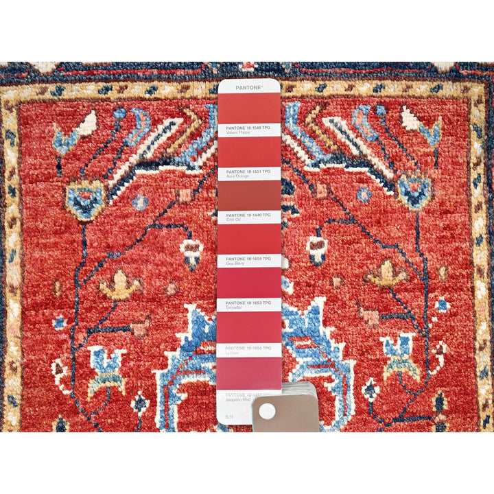 2'0" x 3'0" New Hand Knotted Red Cotton Rectangle Oriental Rug - MOA10285482