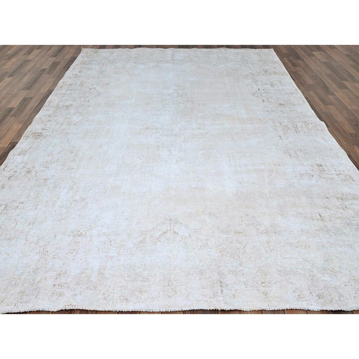 8'2" x 11'8" Vintage Hand Knotted Blue Wool Rectangle Oriental Rug - MOA10285523