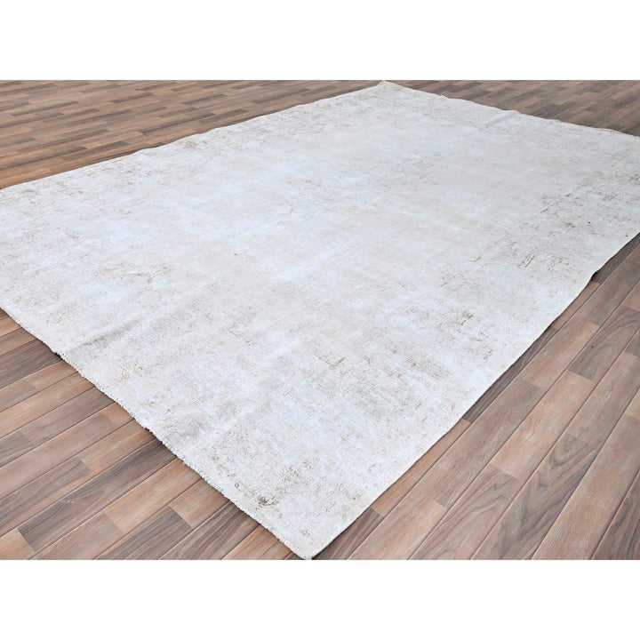 8'2" x 11'8" Vintage Hand Knotted Blue Wool Rectangle Oriental Rug - MOA10285523