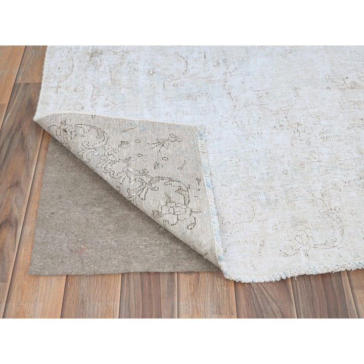 8'2" x 11'8" Vintage Hand Knotted Blue Wool Rectangle Oriental Rug - MOA10285523