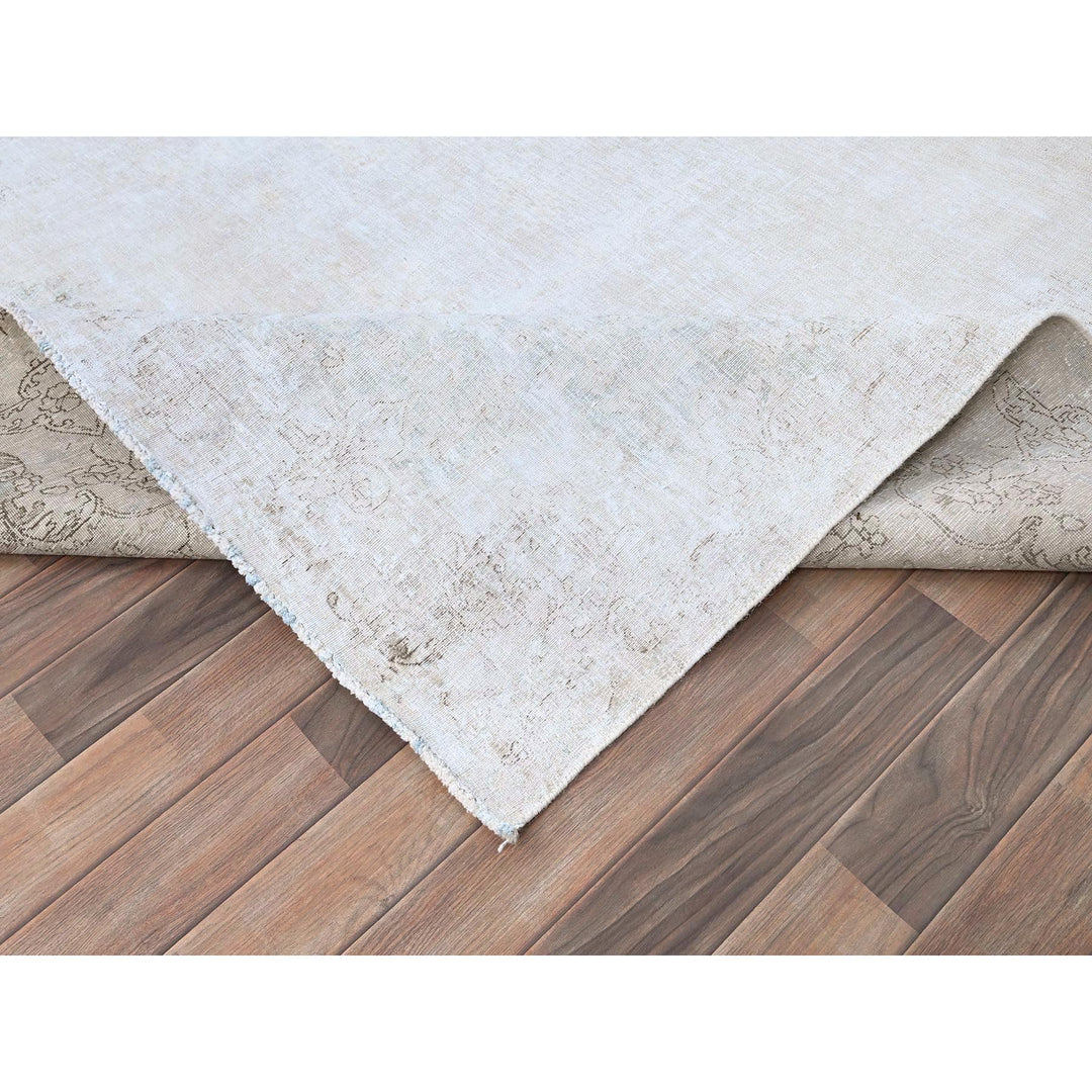 8'2" x 11'8" Vintage Hand Knotted Blue Wool Rectangle Oriental Rug - MOA10285523