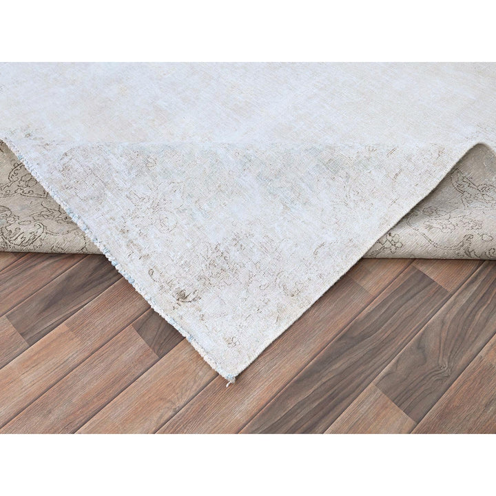 8'2" x 11'8" Vintage Hand Knotted Blue Wool Rectangle Oriental Rug - MOA10285523