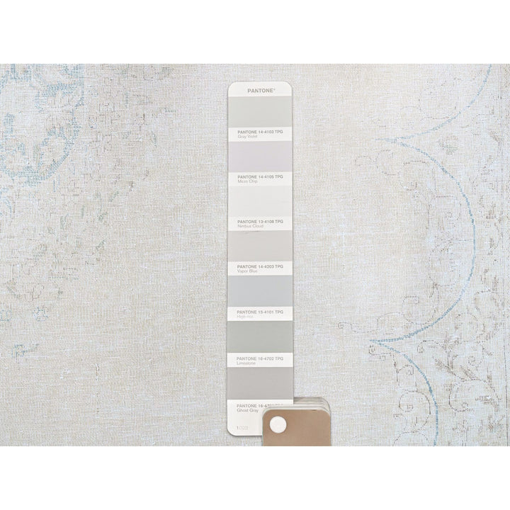 9'4" x 12'3" Vintage Hand Knotted Ivory Wool Rectangle Oriental Rug - MOA10285525